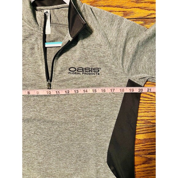 ADIDAS Women's 1/4 Zip Shirt Long Sleeve Gray Black Performance Pullover Size L - Picture 7 of 11